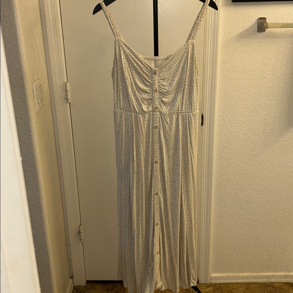 Torrid Super Soft Knit midi dress - Cream with Blue Accents. Size 1 - Picture 2 of 3